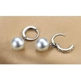 thumbnail image 4 of 18K White Gold Filled Crystal Rhinestone Hoop Earrings Womens by Preciastore (Crystal) (Pearl), 4 of 8