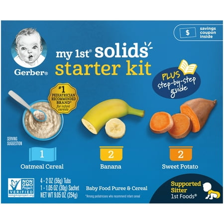 Gerber My 1st Solids Starter Kit, Baby Food Puree and Cereal, Variety (2 Starter Kits)