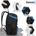 thumbnail image 3 of Bolsa deportiva GRANDUP para béisbol, sóftbol, rugby, negro y azul, 3 of 7