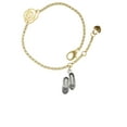 thumbnail image 2 of Delight Jewelry Silvertone Ballet Slippers Gold-tone Rose Link Chain Bracelet, 6.25"+1.75" Extender, 2 of 4