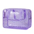 thumbnail image 1 of Bolsa de cosméticos RSRSLEII Grande impermeable de PVC transparente en forma de estrella morada, 1 of 6