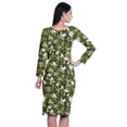 thumbnail image 5 of Moomaya Printed Full Sleeve Bodycon Dress for Women Scoop Neck Side Slit Casual Clothing, 5 of 8