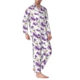 thumbnail image 2 of Sikiie Orchids Flowers Mens Pajama Set, Soft Warm Long Sleeve Sleepwear, Cozy Button-Down Pjs for Men-X-Large, 2 of 7