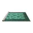 thumbnail image 2 of Ahgly Company Machine Washable Indoor Rectangle Oriental Turquoise Blue Traditional Area Rugs, 7' x 10', 2 of 4