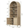 thumbnail image 3 of SICOTAS 84.2"H Tall Rattan Arched Pantry Cabinet Set of 3 with Adjustable Shelves, Oversized Boho Farmhouse Floor Storage Organizer for Kitchen, Dining Room & Home Decor,Reclaimed Light Oak, 3 of 8