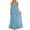 Dress for Women - Blue, variant on Xdegoge Sleeveless Dress for Women Crew Neck Spaghetti Strap Camisole Dresses Casual Loose Solid Color Lightweight Maxi Sundress Trendy Ruffle Hem Summer Beach Outfits