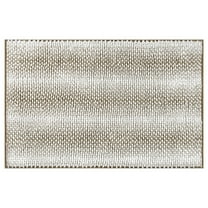 Unique Bargains Chenille Bathroom Rug Absorbent Non-Slip Striped Plush Shaggy Bath Rugs Khaki 20" x 32"