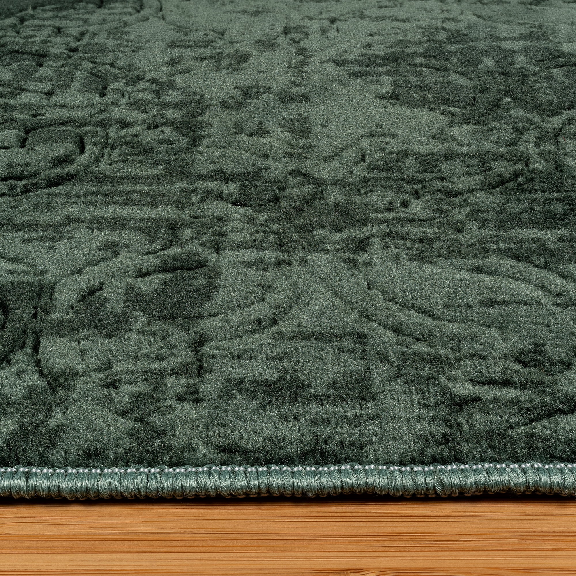 Shadow Thandi Transitional Geometric Dark Green Area Rug, 5x7