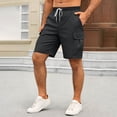 thumbnail image 2 of UAMVSH Men's Cargo Shorts Elastic Waist Drawstring Casual Shorts Summer Outdoor Athletic Work Shorts with Multi Pockets, 2 of 7