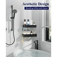 thumbnail image 2 of Organizador de ducha adhesivo (paquete de 2), estantes de metal inoxidables, organizadores y almacenamiento para baño sin taladros, negro, grande, 2 of 5