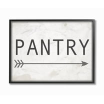 Stupell Industries Pantry Sign with Arrow Typography Painting Black Framed Art Print Wall Art, 16 x 20