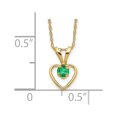 thumbnail image 4 of Auriga Fine Jewelry 10K Yellow Gold 3 mm Emerald Heart Birthstone Necklace 15" for Women, 4 of 5