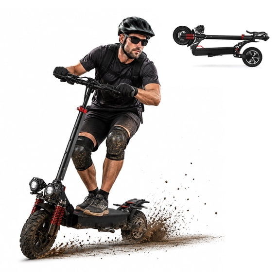 X1 Off Road Electric Scooter for Adults, 1000W Motor, 28 MPH, 48V 15.6Ah Battery, 31 Miles Range, 10" All-Terrain Tires, Folding E Scooter, Dual Suspension, LCD Display, UL2272 Certified