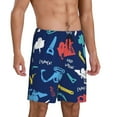 thumbnail image 2 of Kdxio Colorful Excavator Print Mens Sleep Shorts Bottoms Soft Comfy Pajama Wear Pants with Drawstring Pockets, 2 of 7