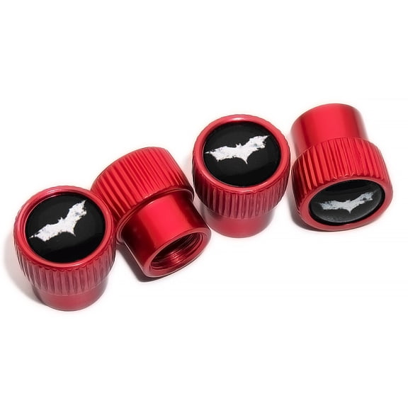 4pcs Universal Fit Bat Car Wheels Tire Air Valve Caps Stem Dust Cover Red