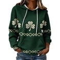 thumbnail image 2 of Pounoo St Patricks Day Hoodies for Women Shamrock Print Waffle Knit Sweatshirt Comfortable Fashion Casual Saint Patricks Shirt Gift, 2 of 5