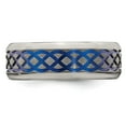 thumbnail image 4 of Edward Mirell Titanium Blue Anodized Brushed & Polished 8mm Band, 4 of 7