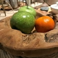 thumbnail image 4 of Chunky Teak Wood Bowl, Hand Crafted, Dish Size, 11.75 Overall Vessel Diameter, 7 Inch Bowl, Warm Brown, Sanded Smooth, Grainy Knotted, Decorative, 4 of 5