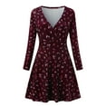 thumbnail image 3 of Ketyyh-chn99 Robes de Soirée pour Femmes Robe Soleil Robes pour Femmes Manches Longues Robe Longue Confortable Vin,TG, 3 of 5