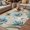 Light Brown, variant on Teal Blue Tulips Outdoor Rug for Patio/Deck/Porch, Non-Slip Large Area Rug 5 x 8 Ft, Spring Floral Barn Doors Vintage Wood Beige Indoor Outdoor Rugs Washable Area Rugs, Camping Rug Carpet Runner