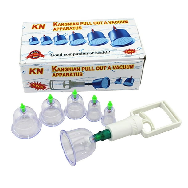1 juego de 6 ventosas Hijama con bomba de vacío para masaje corporal con ventosas para celulitis, alivio del dolor de espalda y masaje con ventosas.