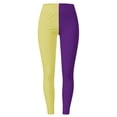 thumbnail image 3 of KDFJPTH Women's Two-Tone Color Block Leggings High Waist Lifting Yoga Pants Casual Workout Tights Dark Purple L, 3 of 3