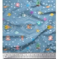thumbnail image 1 of Soimoi Cotton Duck Fabric Fish,Shell & Starfish Ocean Fabric Prints by Yard 56 Inch Wide, 1 of 1