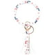 thumbnail image 1 of Fiudx Ofertas y liquidaciones Pulsera de cuero grande de Navidad Borla llavero redondo anillo joyería pulsera, 1 of 2