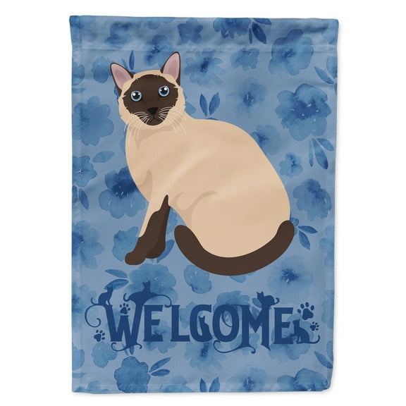 Carolines Treasures CK5059GF Siamese Traditional Cat Welcome Flag Garden Size Small multicolor