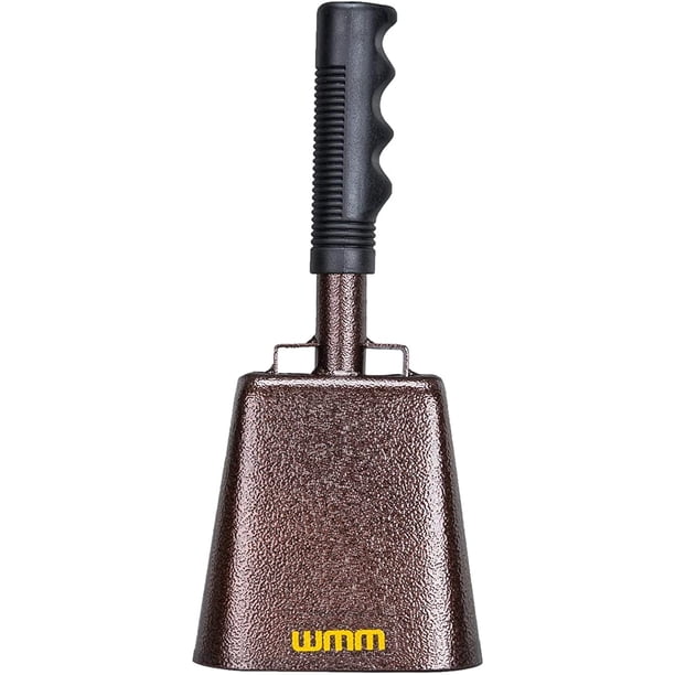 Campana de acero de 10 pulgadas con mango Campana de animación para eventos deportivos Campanas y campanillas escolares sólidas grandes Instrumentos musicales de percusión Alarma de campana de llamada