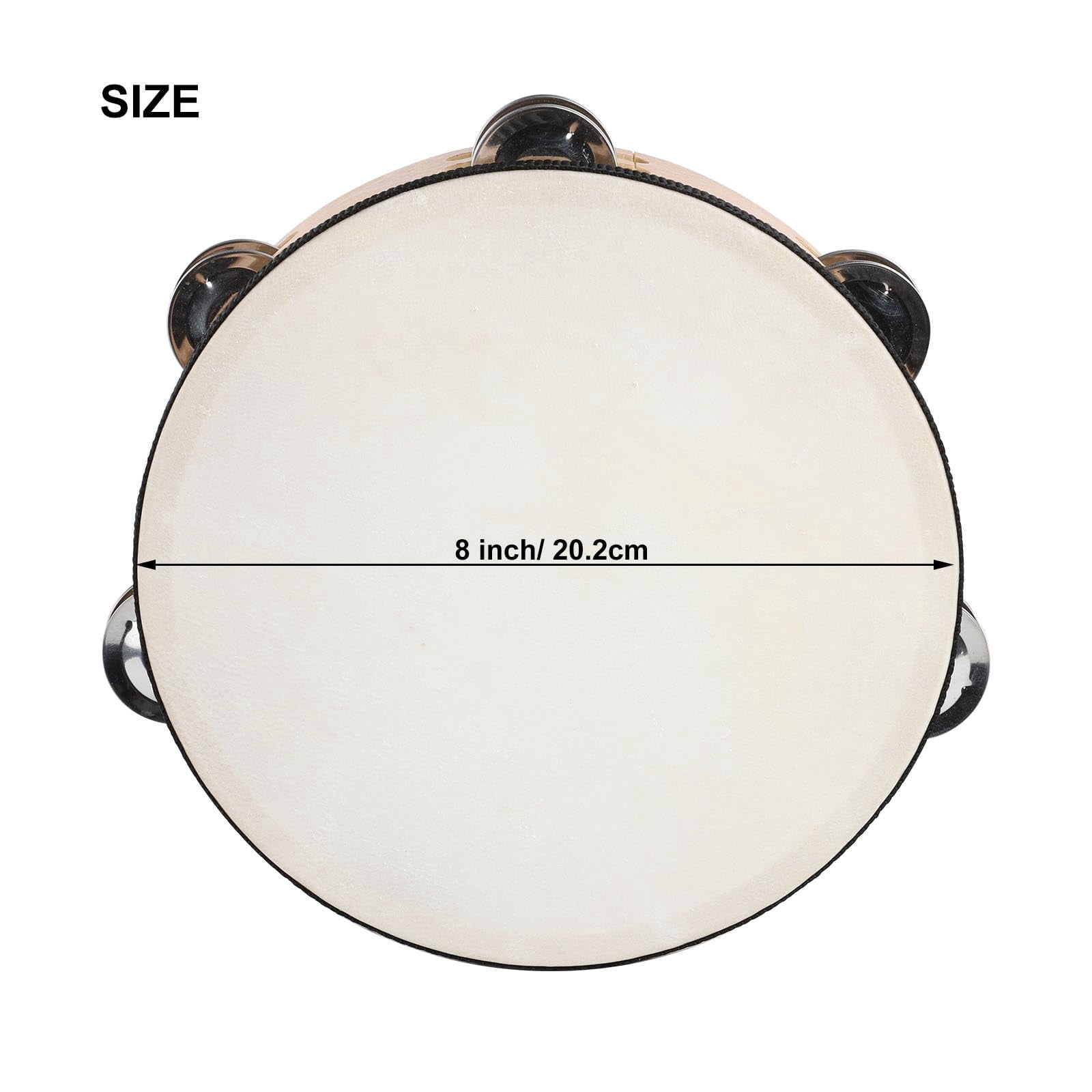 Goatskin Tambourine 10" And 8" Kit With Metal Jingles Hand Held Drum Tambourines For Adults Church Dance Games Ktv Party