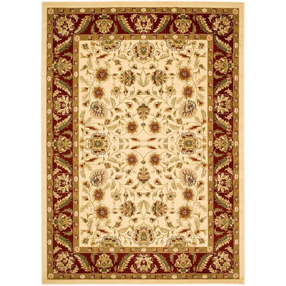 SAFAVIEH Lyndhurst Lillian Traditional Floral Area Rug, Ivory/Red, 3'3" x 5'3"