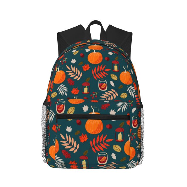 Disketp Autumn with Pumpkins Mochila Ligera Clásica con Múltiples Bolsillos, Mochila Casual para Hombre y Mujer, Ideal para Escuela, Trabajo y Viajes