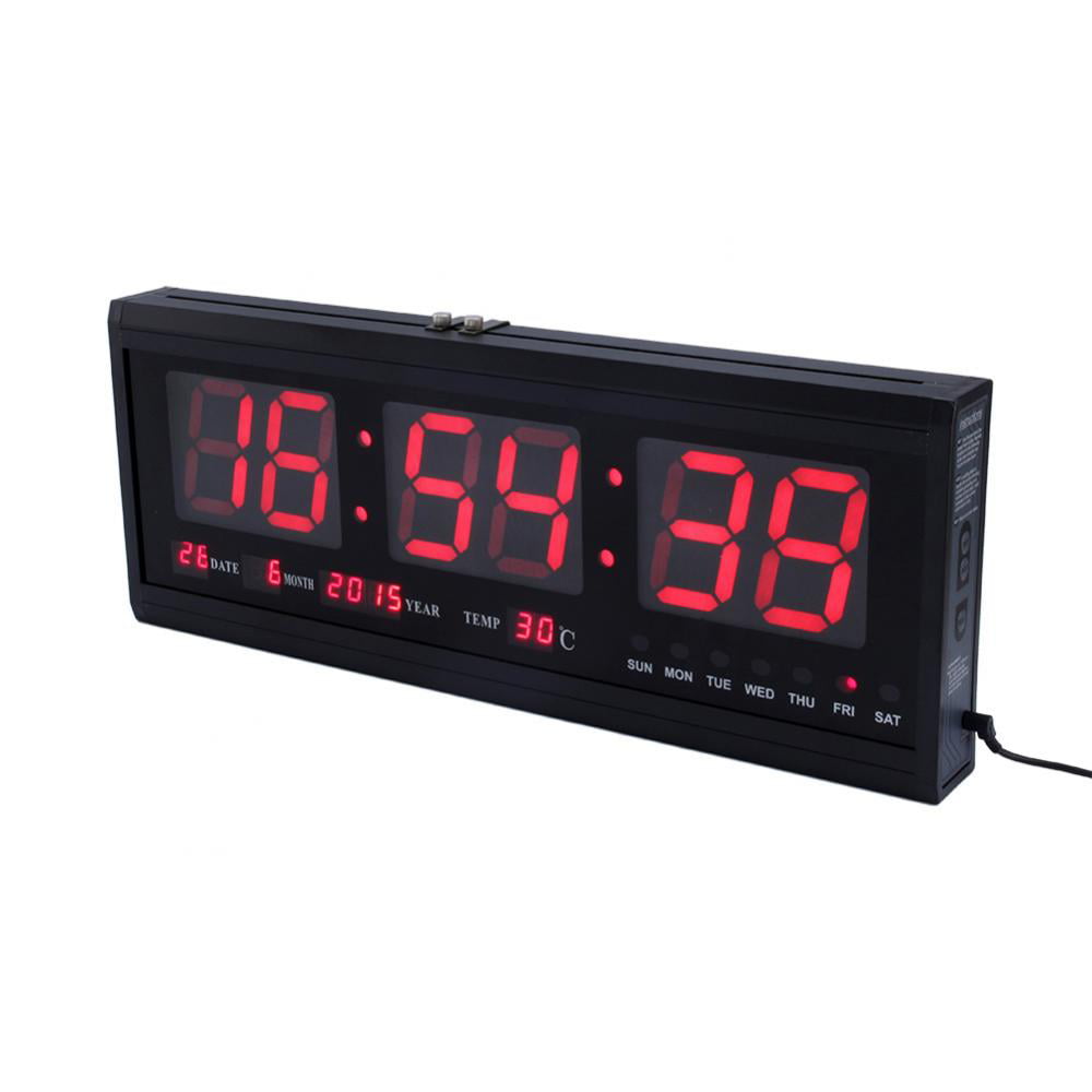 Details about   12/24 Desk Alarm Clock Calendar Alarm Day Temperature Digital Large Number LCD 