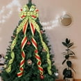 thumbnail image 6 of Christmas Tree Topper Wreath Bow Large Green Christmas Bow Tree Topper with Red Green Dot Patterned Gift Bows for Xmas Holiday Home Wedding Thanksgiving Indoor/Outdoor 52"x13", 6 of 6