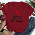thumbnail image 2 of DWRGQD Valentines Women's T-Shirts Women's Valentine's Day SanValentine Print Round Neck Short-Sleeved T-Shirt Top Valentine's Day Clothing 2025 Romantic Trend Casual Wear S, 2 of 6