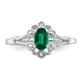thumbnail image 5 of 925 Sterling Silver Rhodium-plated Created Emerald & Diam. Ring Size: 5; for Adults and Teens; for Women and Men, 5 of 5