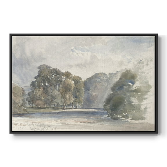 Vintage Landscape-CCCLIII By Wexford Home Framed in Black Wood Gallery Wrapped Canvas 17 in. x 25 in.