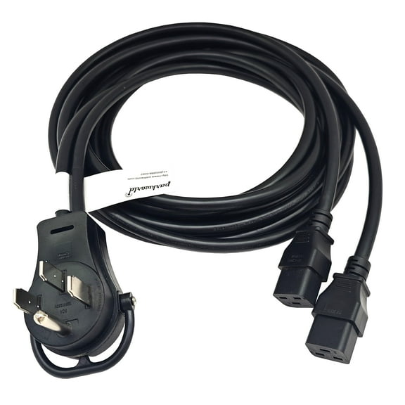 Parkworld 67522 NEMA 14-50P to C19 Dual Outlets Splitter Cord 12FT