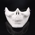 thumbnail image 3 of FELTECHELECTR 2 máscaras de esqueleto de calavera con protector facial completo para Halloween, para cosplay, fiesta de máscaras (blancas), 3 of 6