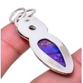 thumbnail image 2 of Copper Purple Turquoise & Amethyst 925 Sterling Silver Bali Pendant 1.95" P56-61, Beautiful Jewelry For Woman, New Year Sale, Valentin's Day Gift, 2 of 2