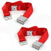 Airplane 2 Point Red Lap Bucket Seat Belt Kit for Ford Truck 1957-1960 - 2 Belts