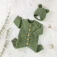 thumbnail image 5 of Hessimy Baby Boys Girls Sweater Fall Winter Long Sleeve Hooded Knitwear Button Down Loose Fitted Outwear Button Cardign Pullover Knit Outerwear (Green,0-3 Months), 5 of 9