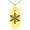Gold, variant on Rose Gold Stainless Steel Crystallized Snowflake Engraved Small Oval Charm Pendant Necklace