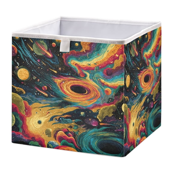 Foldable Fabric Storage Bin Home Cubes Clothing Organizer Bins Large Collapsible Box Basket for Home Organizer Swirling Galaxy