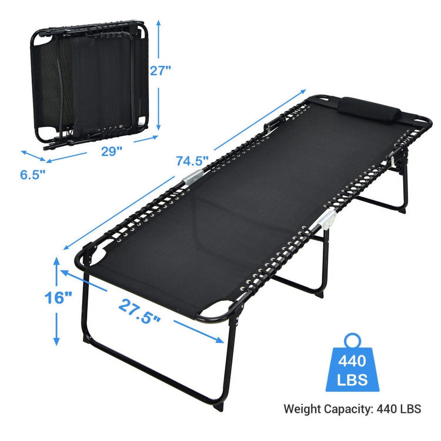 Aimee Lii 4 Position Folding Lounge Chaise with Adjustable Backrest and Footrest, Patio Loungers, Black Aimee Lii 4 Position Folding Lounge Chaise with Adjustable Backrest and Footrest, Patio Loungers, Black