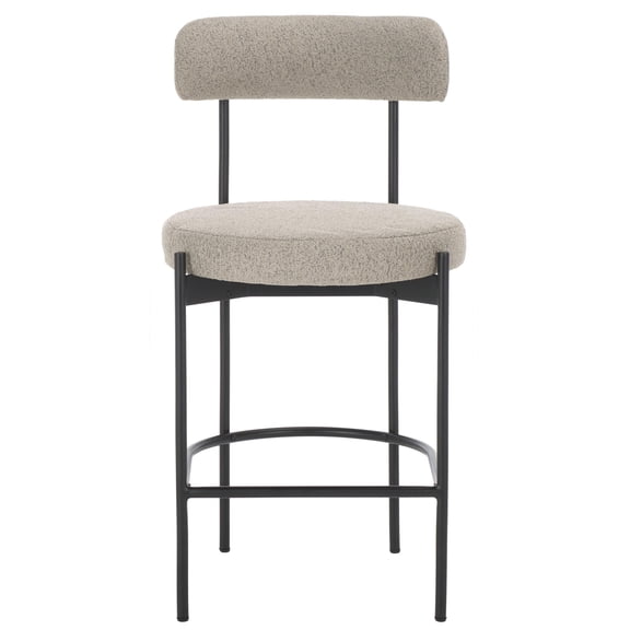 Safavieh Andrean Wood and Iron Counter Stool in Gray / Black