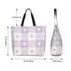 thumbnail image 5 of Disketp Floral Purple Buffalo Plaid Bolsa Tote Estampada para Mujer, Bolso de Hombro y de Mano para Compras y Viajes, 5 of 8