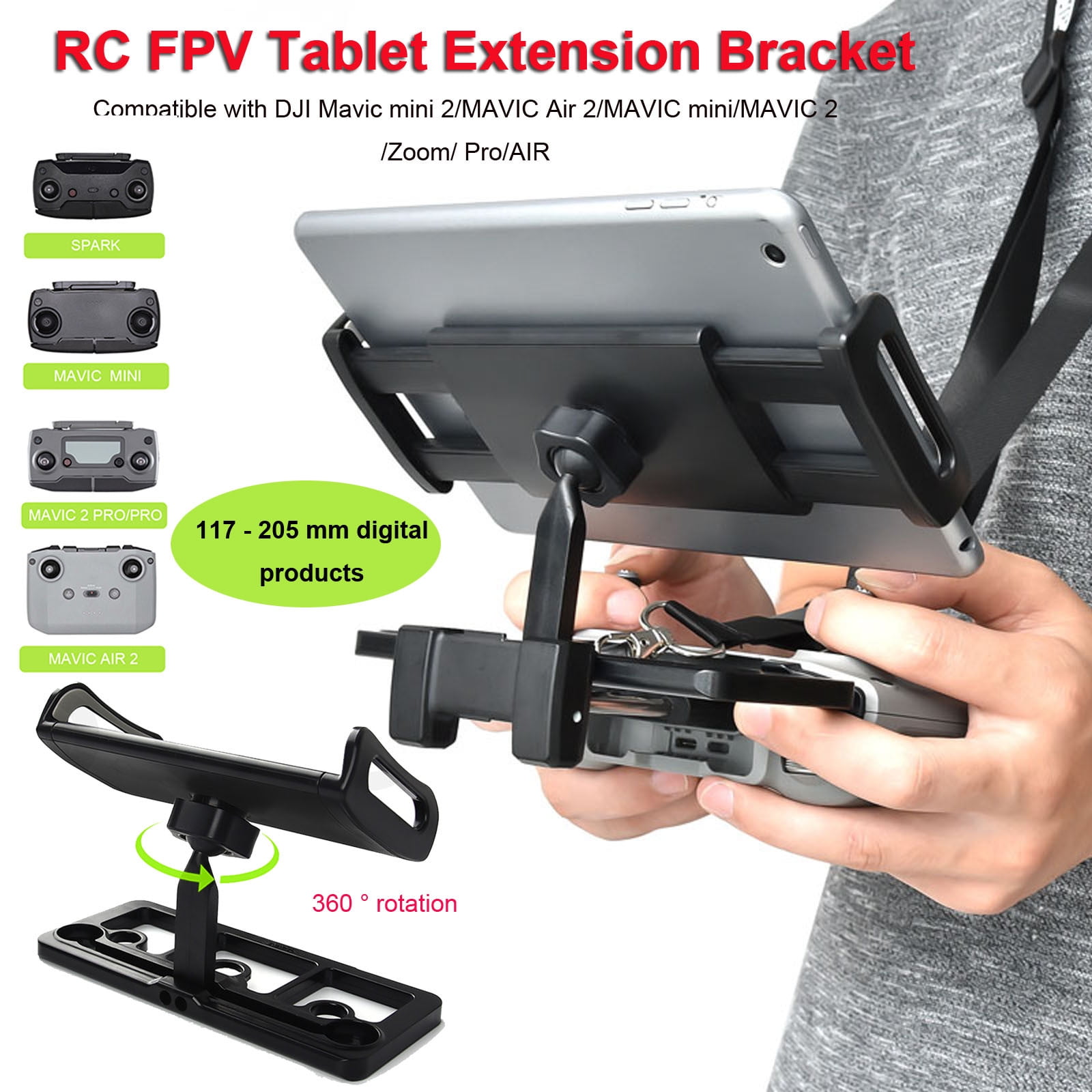 For DJI Mavic Mini 360° Adjustable Tablet Phone Holder Remote Control Bracket