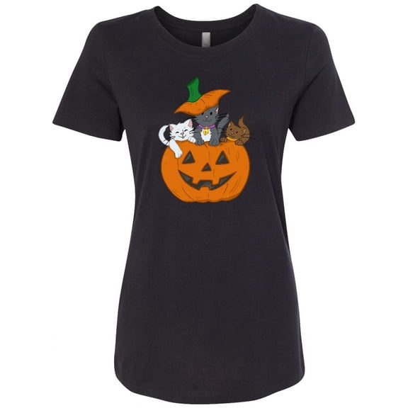 Inktastic Halloween Kitties in Pumpkin Women's T-Shirt